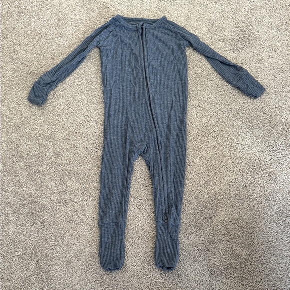 Little Sleepies Other - Little Sleepies Soft Blue ribbed Footed One Piece